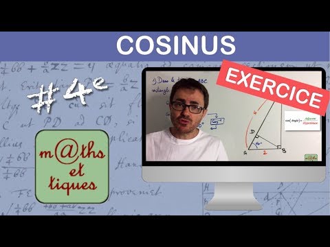 EXERCICE : Calculer un angle ou une longueur à l'aide du cosinus - Quatrième