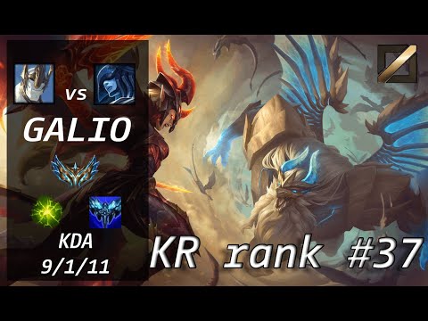 【KR rank #37】 GALIO vs LISSANDRA - KR Challenger Patch 13.8