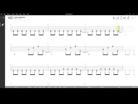 Enter Sandman ( Metallica ) ,Tablatura e base Senza Basso - Backing bass track - NO BASS