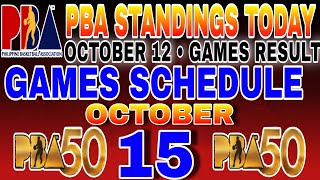PBA STANDINGS TODAY OCTOBER 12, 2025 | GAMES RESULT | GAMES SCHEDULE October 15, 2025