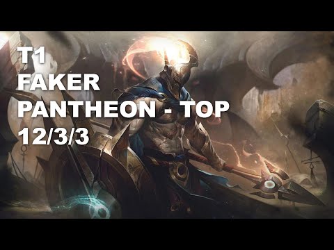 T1 Faker Top Pantheon vs Renekton - KR Challenger Rank Game 10.7