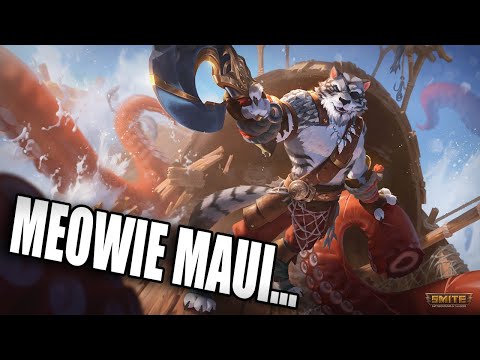 Meowie Maui..... I DONT KNOW HOW TO FEEL ABOUT THIS SKIN - SMITE Slash Gameplay