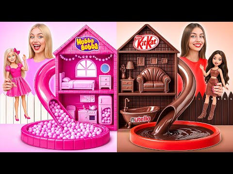 We Build Amazing Doll House | Bubble Gum vs Chocolate Challenge by Multi DO Smile