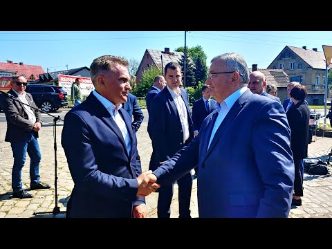 Konferencja pras.min  A. Adamczyka 12.05.2023 ws. bud. drogi S8 Wrocław - Łagiewniki w TVP3 Wrocław