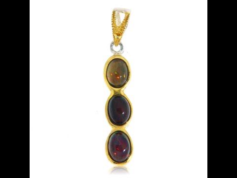 Pandant din Argint 925 Accente aurite Opal Natural - Eleganta si Misticism
