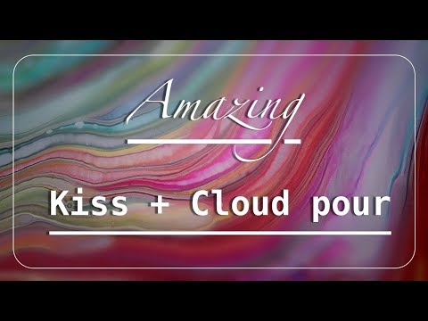 Amazing Paint Kiss pour acrylic painting | cloud effect experiment #2