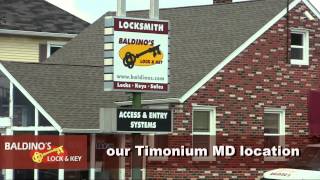 preview picture of video 'Timonium Lutherville Locksmith |  Baldino's Lock and Key is a locksmith shop in Lutherville Maryland'