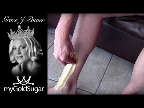 Sugar Waxing Legs at Home Part 4