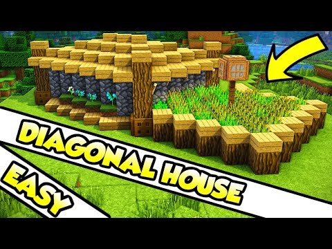 Minecraft DIAGONAL Survival House Tutorial (How to Build) Video