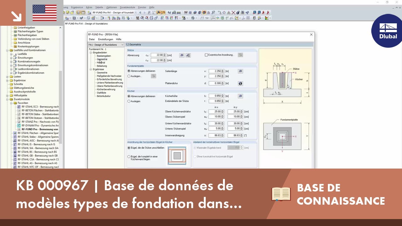 KB 000967 | Base de données de modèles types de fondation dans RF-/FOUNDATION Pro