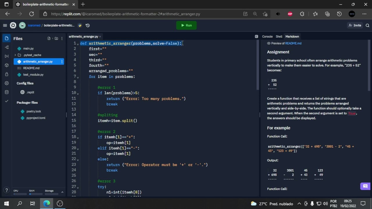 Arithmetic Formatter: FreeCodeCamp #1