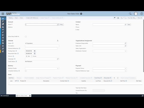 SAP Business ByDesign Create a new Sales Order