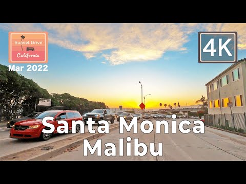 4K Relaxing Sunset Drive-Santa Monica to Malibu Los Angeles, California March, 2022-PCH🌴🌆🚙