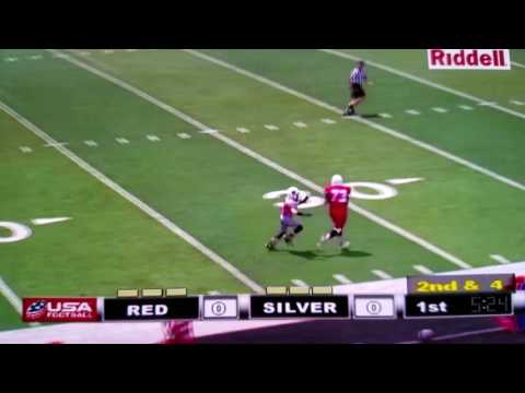 Michael Masunas #73, 35 yard catch, pass from Nicco Marchiol, #8