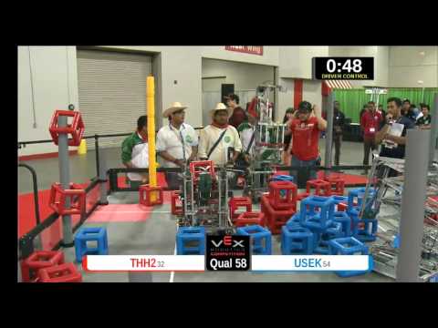 2015 VEXU Q58 - THH2 vs USEK - 49 to 4-Division Div-VEX U-VEX Worlds 2015