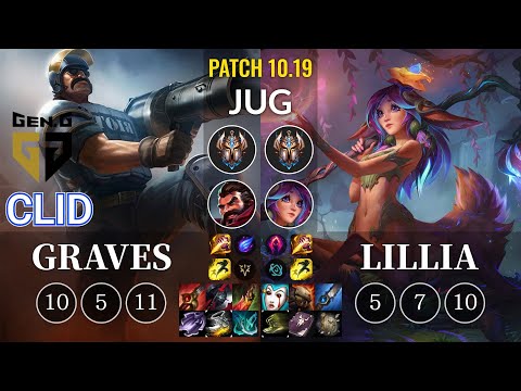 GEN Clid Graves vs Lillia Jungle - KR Patch 10.19