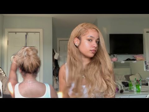 Ombre Blonde Lace Frontal Wig Piano Color 4 with 27 Virgin Human Hair Wigs 