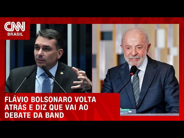 Flávio diz que vai ao debate da Band após Lula confirmar presença | LIVE CNN