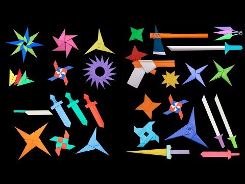20 Easy Origami Ninja Star/Sword/Knife/gun - How to make ...