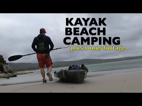 Solo Kayak beach camping on remote beach Australia