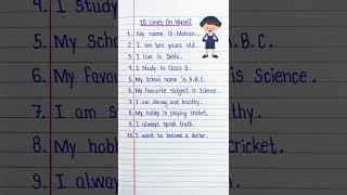 self introduction/10 lines about myself/how to introduce myself/my self/10 lines on myself #shorts