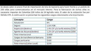 EJERCICIO Resuelto de INCOTERMS - IMPORTACION - COMERCIO INTERNACIONAL