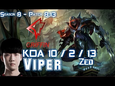 GRF Viper ZED vs ZOE Mid - Patch 8.13 KR Ranked