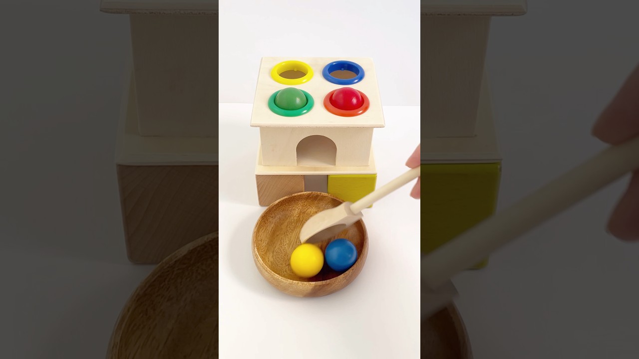 Colorful wooden balls Sorting Hammer ASMR satisfying video #asmr #short