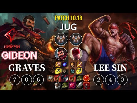 GRF GIDEON Graves vs Lee Sin Jungle - KR Patch 10.18