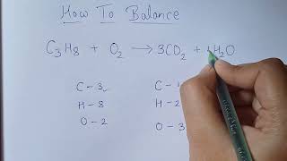 How to balance: C3H8 + O2 = CO2 + H2O || propane combustion reaction
