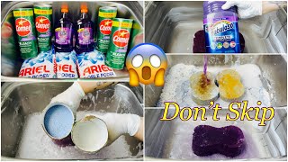 Asmr Paste -TWO Videos! 3 Bags of ARIEL💜+ 4 CANS of Lavender Comet + Two Bottles Spic N Span 🤤💜