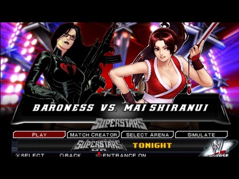 Baroness Vs Mai Shiranui - Diva Fight - WWE SVR 2k11 | PPSSPP | PSP