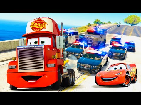 Police Car Lightning McQueen vs Jackson Storm - Hot pursuit - Police Chase - Cars and Friends