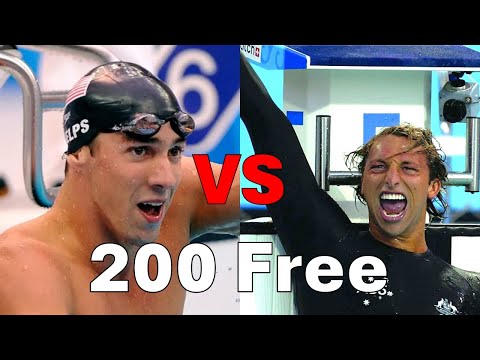 Michael Phelps VS Ian Thorpe: 200 Freestyle | Side By Side Comparison