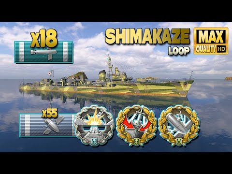 Destroyer Shimakaze: 256k on map Loop - World of Warships