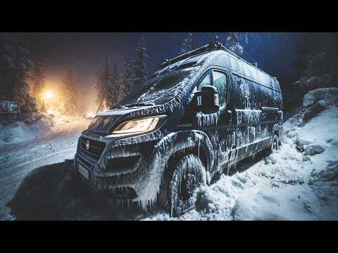 Surviving FREAK BLIZZARD! Caught in Heavy Snowstorm without Winter Gear Cozy Van Life Camping [REAL]