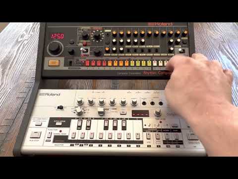 Making a beat w/ the @rolandglobal  TR-08 #fyp #synth #drums #808 #beats #vintage #boutique