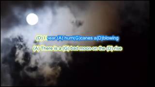 C.C.R &quot;Bad Moon Rising&quot; play along with scrolling guitar chords and lyrics