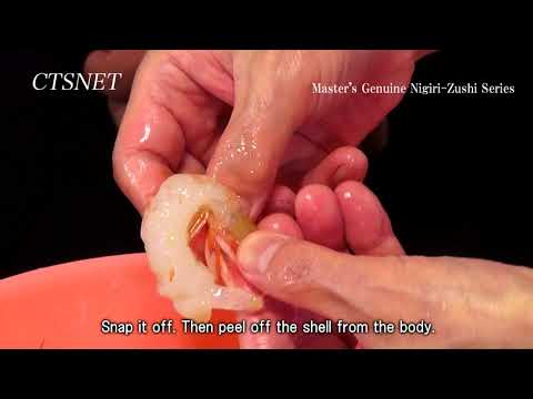 Master's Genuine Nigiri-Zushi Series 3 Preparation of Botan Shrimp for Sushi Ingredient