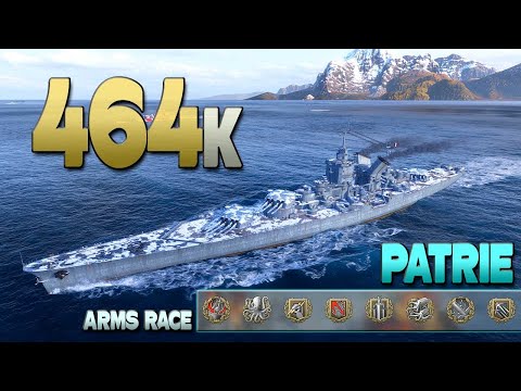 Schlachtschiff Patrie mit riesigen 460000 Schaden in AR - World of Warships