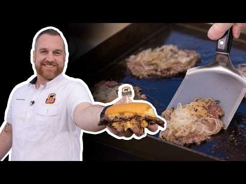 Oklahoma Onion-Style Smashburgers on the Blackstone