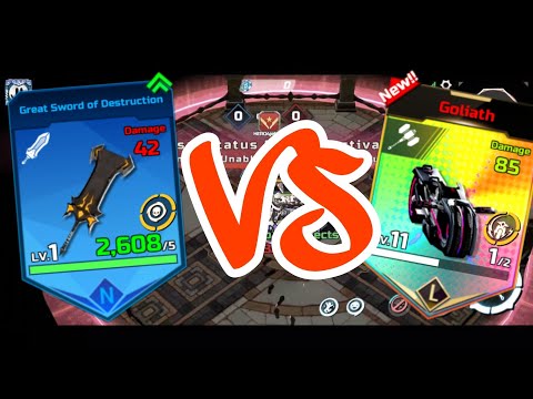 OVERDOX ARENA GIANT WEAPON BLUE  GREAT SWORD OF DESTRUCTION VS LEGENDARY GOLIATH