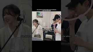Download lagu Jin wore his cap low cause he was shy around Wendy 🤧 #bts #jin #wendy #taekookzone #kpop mp3