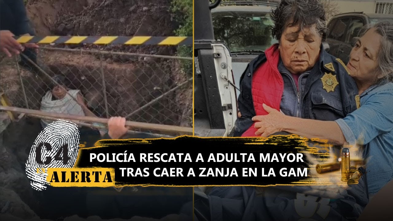 ¡Héroes! Policías rescatan a adulta mayor que cayó en una zanja de más de 2 metros en la GAM