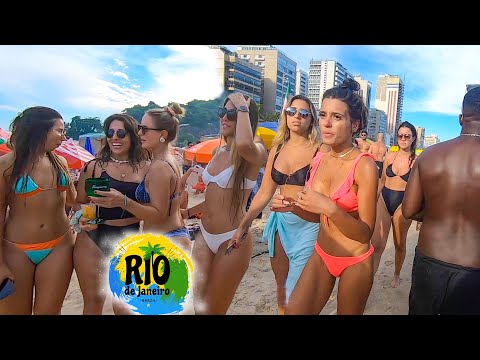 🇧🇷 Rio de Janeiro Leblon Beach Carnaval Brazil 2021 - [Beach Walk Full Tour]