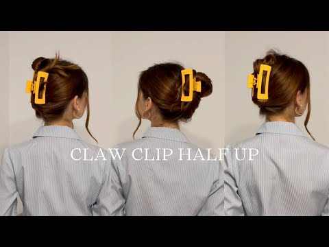 5 Easy 90s Claw Clip Half Up hairstyle...