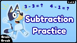Subtraction Brain Break for Kids! Fun Math Movement Game  🏃‍♂️(Part 1 of 6)