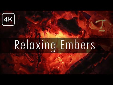 4k shot closeup of Glowing Embers