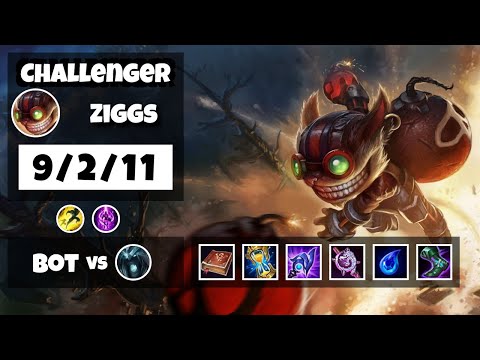 Ziggs Bot Lane 11.18 Challenger Gameplay Replay S11 (9/2/11) - EU