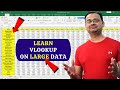 How To Apply VLOOKUP On Large Big Data In Excel Hindi
